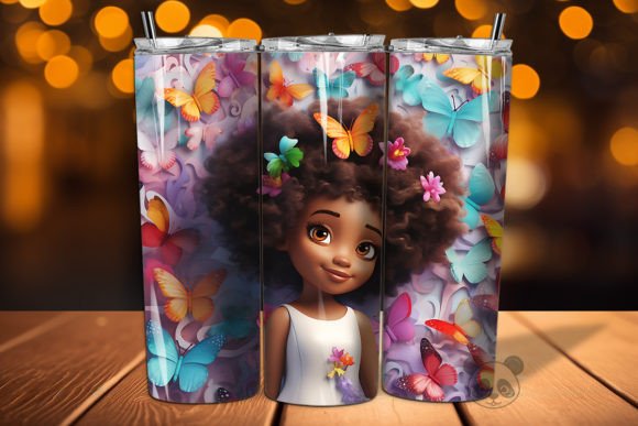 3D Afro Little Girl Tumbler Wrap PNG 35: A Guide to Vibrant Sublimation Design