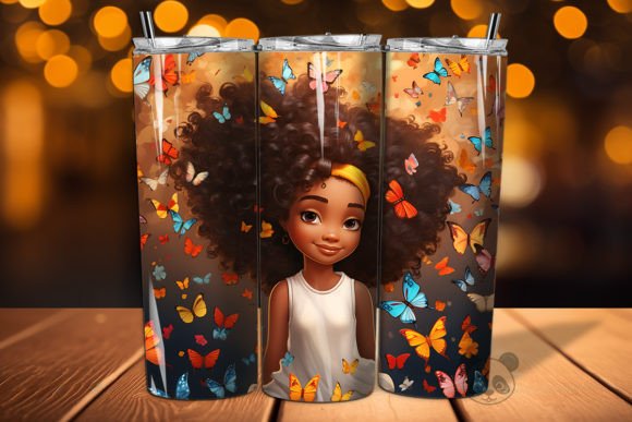 3D Afro Little Girl Tumbler Wrap PNG 42 Guide