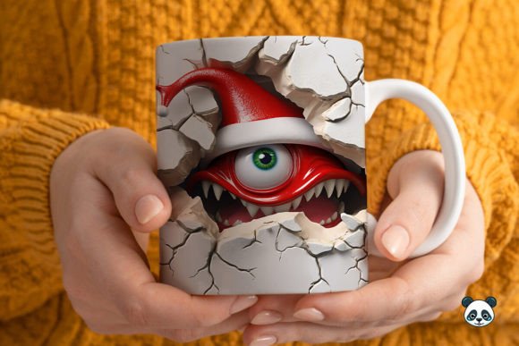 3D Christmas Squid Mug Wrap Design Guide