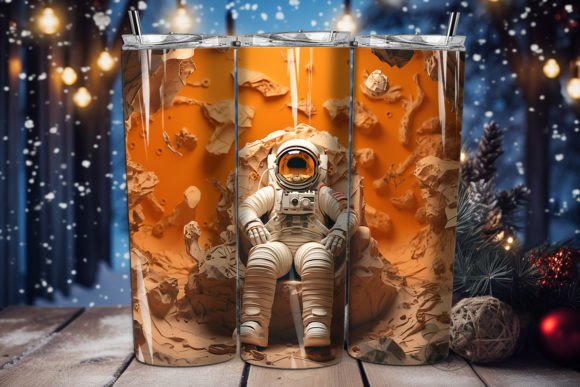 3D Halloween Astronaut Tumbler Wrap 32