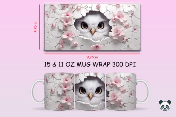 3D Owl Mug Wrap Sublimation: Transforming Plain Ceramics into Art