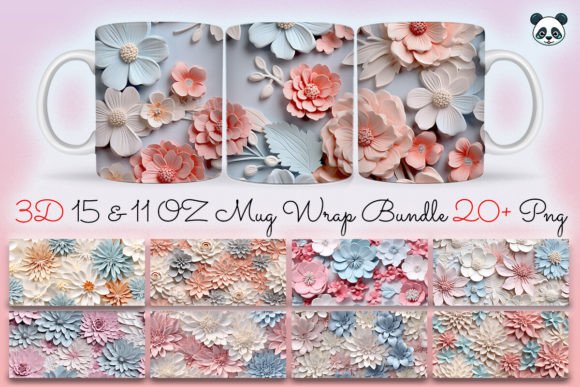 3D Pastel Flowers Mug Wrap Bundle: A Practical Guide for Sublimation Creators