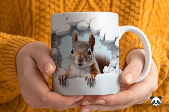 3D Squirrel Mug Wrap Sublimation Guide