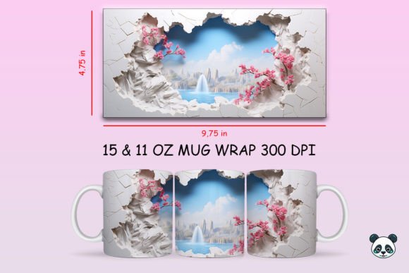 3D Waterfall Mug Wrap Sublimation Guide