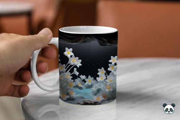 3D Winter Jasmine Mug Wrap Design