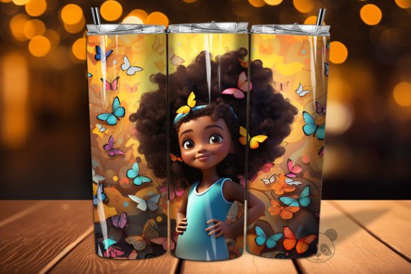 Bringing 3D Afro Little Girl Tumbler Wrap Png 18 to Life in Sublimation Projects
