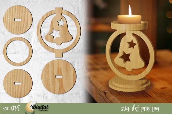 Christmas Bell Candle Holder: Festive 3D Design