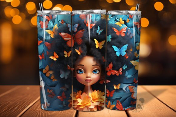 Elevate Your Brand with 3D Afro Girl Tumbler Wraps