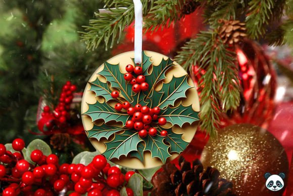 Elevate Your Holiday Crafts with a Stunning Holly 3D Christmas Ornament Design