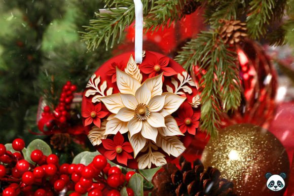Elevate Your Holiday Crafts with the Poinsettia 3D Christmas Ornament 2 Design