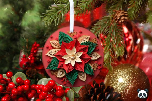 Elevating Holiday Crafts with the Poinsettia 3D Christmas Ornament Design