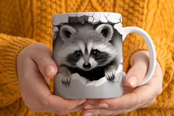 Elevating Sublimation Business with the 3D Raccoon Mug Wrap PNG: A Strategic Design Asset