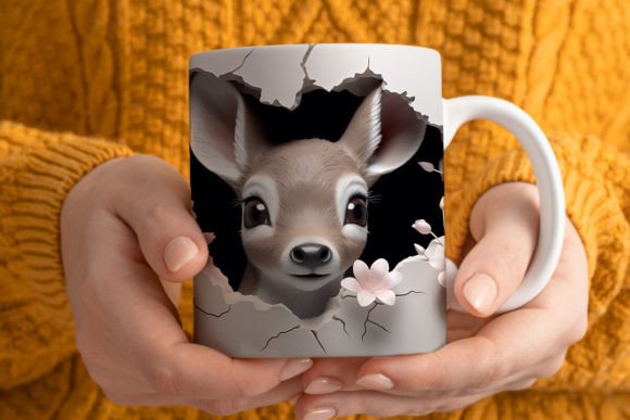 Elevating Sublimation Crafts with the 3D Deer Mug Wrap Png 3 Design