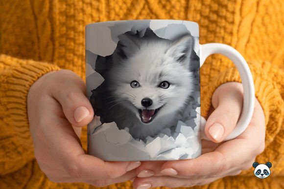 Elevating Sublimation Craftsmanship with the 3D Arctic Fox Mug Wrap Design