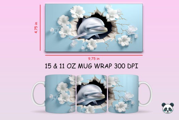 Elevating Sublimation Projects with a 3D Dolphin Mug Wrap PNG