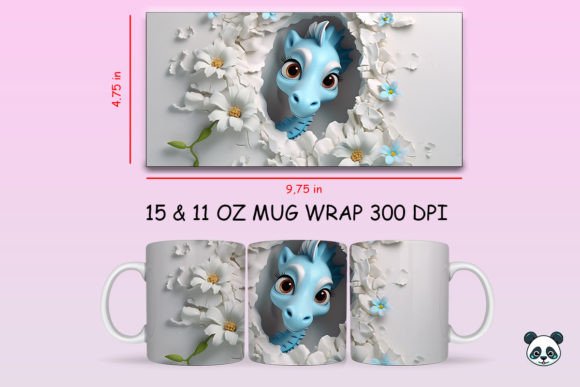 Elevating Sublimation Projects with a 3D Seahorse Mug Wrap PNG Design