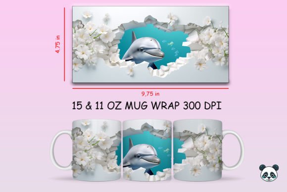 Elevating Sublimation Projects with a 3D Whale Mug Wrap PNG Design