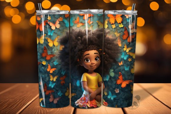 Evaluating the 3D Afro Little Girl Tumbler Wrap PNG 27 for Sublimation Projects