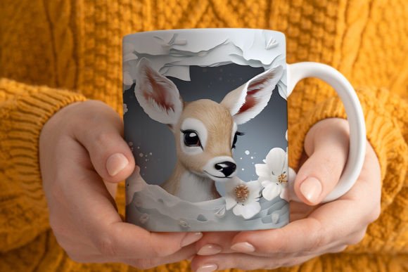 Evaluating the 3D Deer Mug Wrap PNG for Sublimation Projects