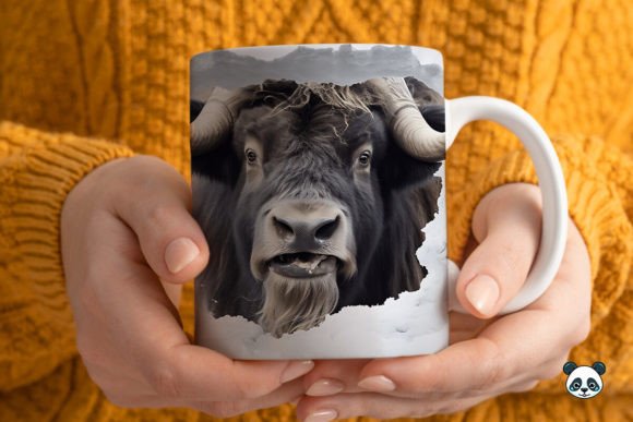 Evaluating the 3D Musk Ox Mug Wrap Sublimation Design for Professional Print Projects