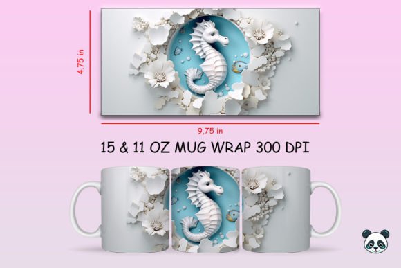 Evaluating the 3D Seahorse Mug Wrap PNG for Sublimation Projects
