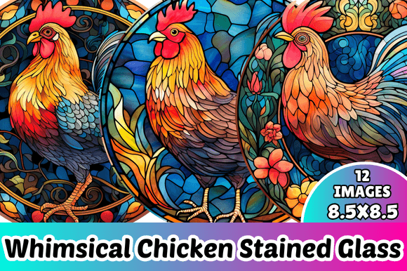 Revitalizing Creative Workflows with Whimsical Chicken Stained Glass Digital Assets